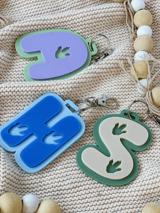 Dinosaur Letter Keychain