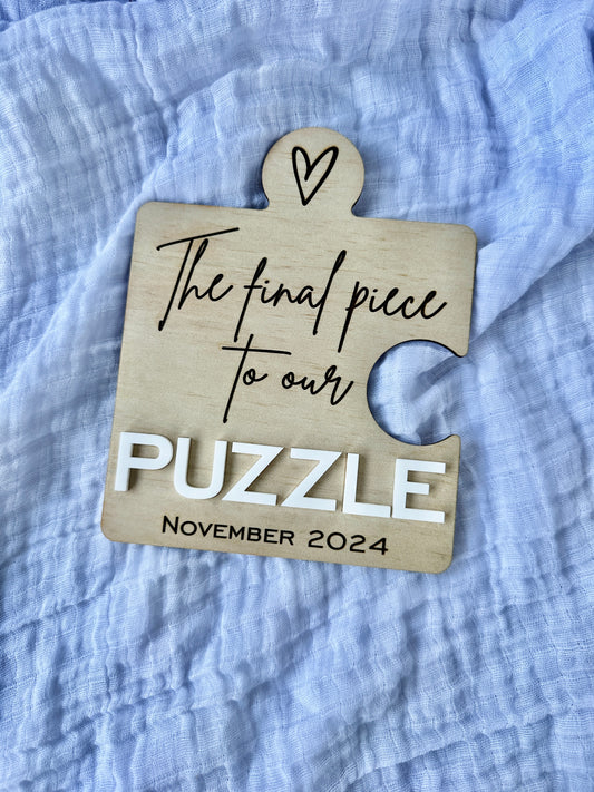 Puzzle Piece Pregnancy Announcement