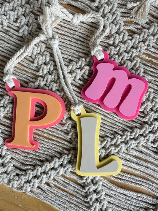 Layered Letter Ornament / Stocking Tag