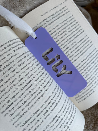 Bookmark with Cut Out Name