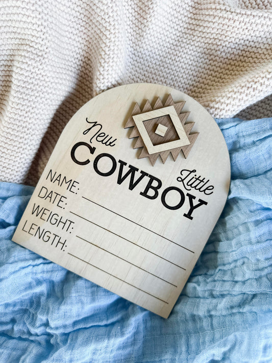 Cowboy / Cowgirl Birth Announcement