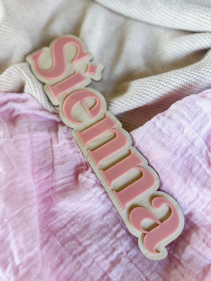 Layered Wood & Acrylic Name Sign