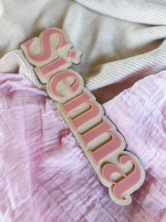 Layered Wood & Acrylic Name Sign