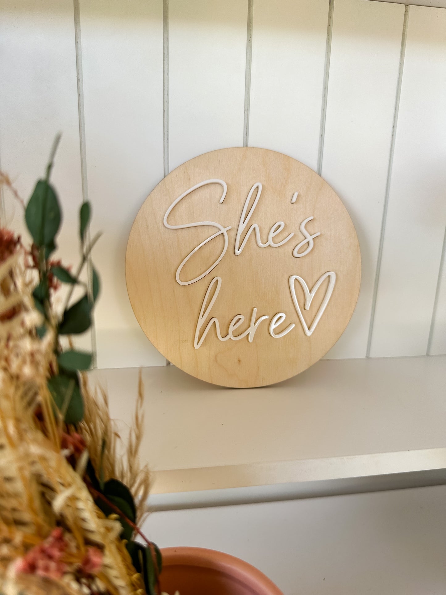 'He's here / She's here' Birth Announcement